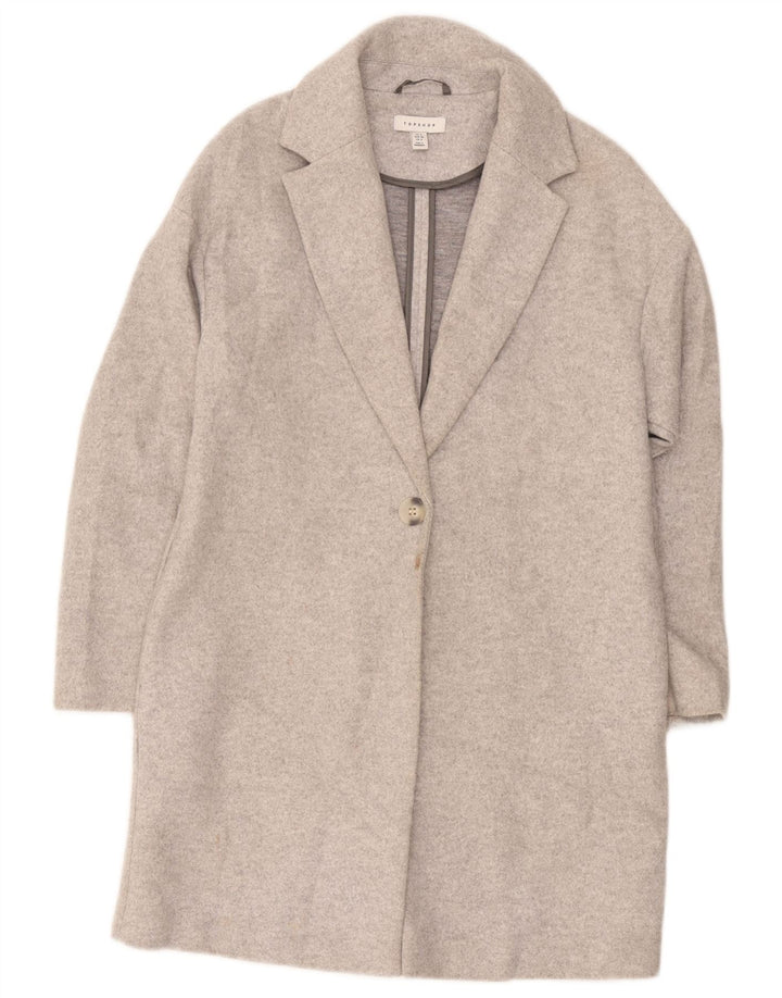 Soprabito oversize da donna Topshop UK 8 piccolo poliestere grigio