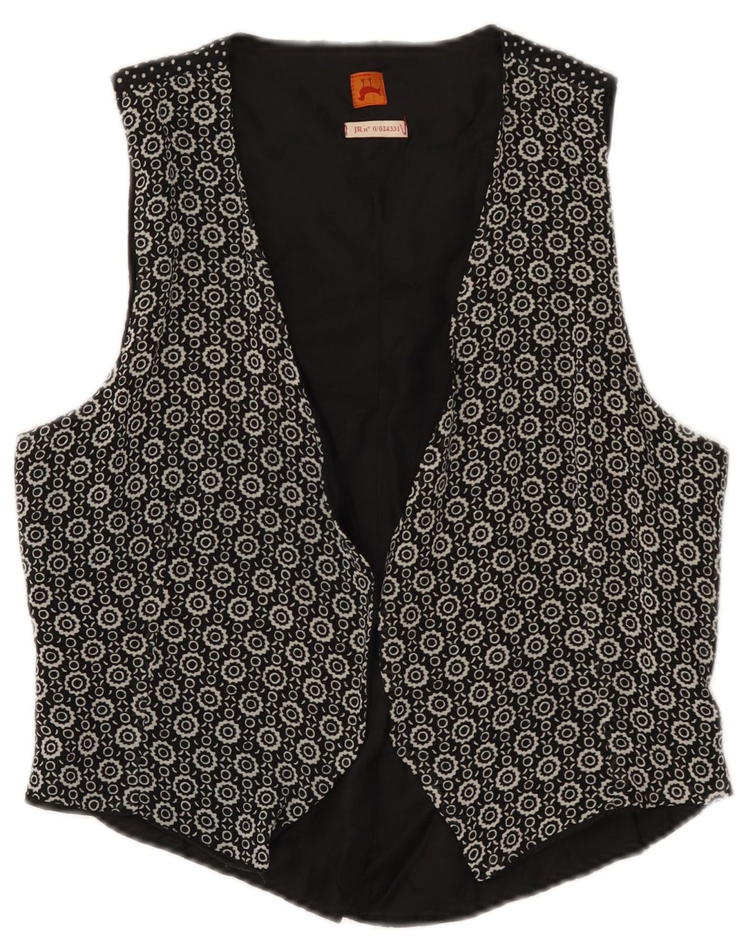 Gilet Vintage da Donna IT 46 Large Nero Geometrico