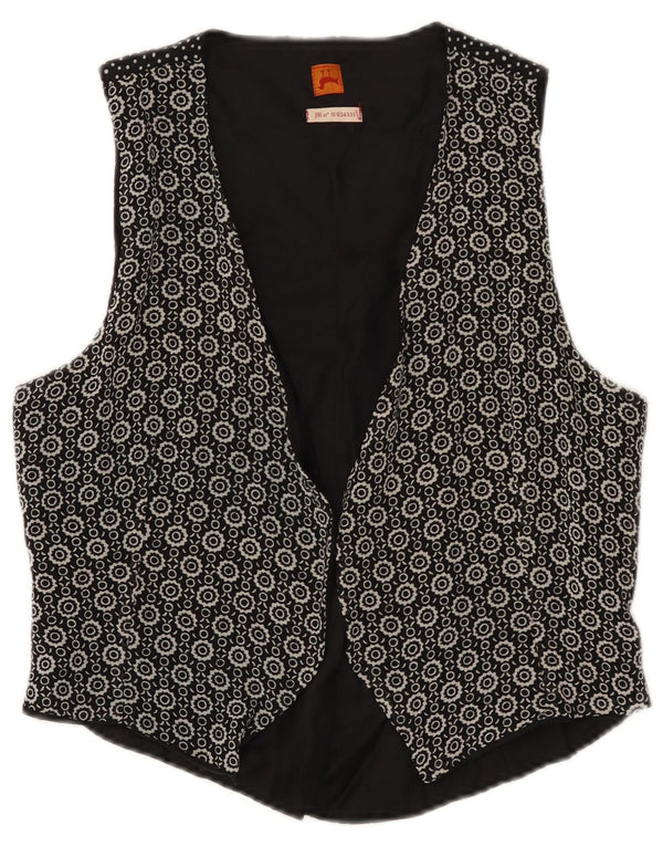Gilet Vintage da Donna IT 46 Large Nero Geometrico