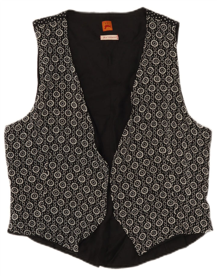 Gilet Vintage da Donna IT 46 Large Nero Geometrico