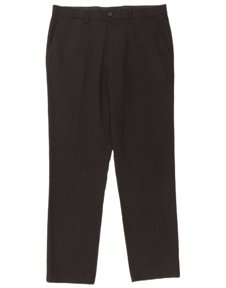 MARKS & SPENCER Pantaloni chino slim fit da uomo W34 L31 poliestere nero