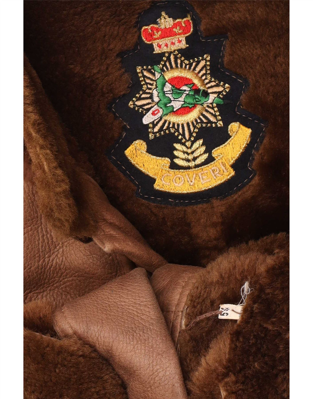 Cappotto in shearling con cappuccio da uomo Coveri EU 54 2XL in pelle marrone