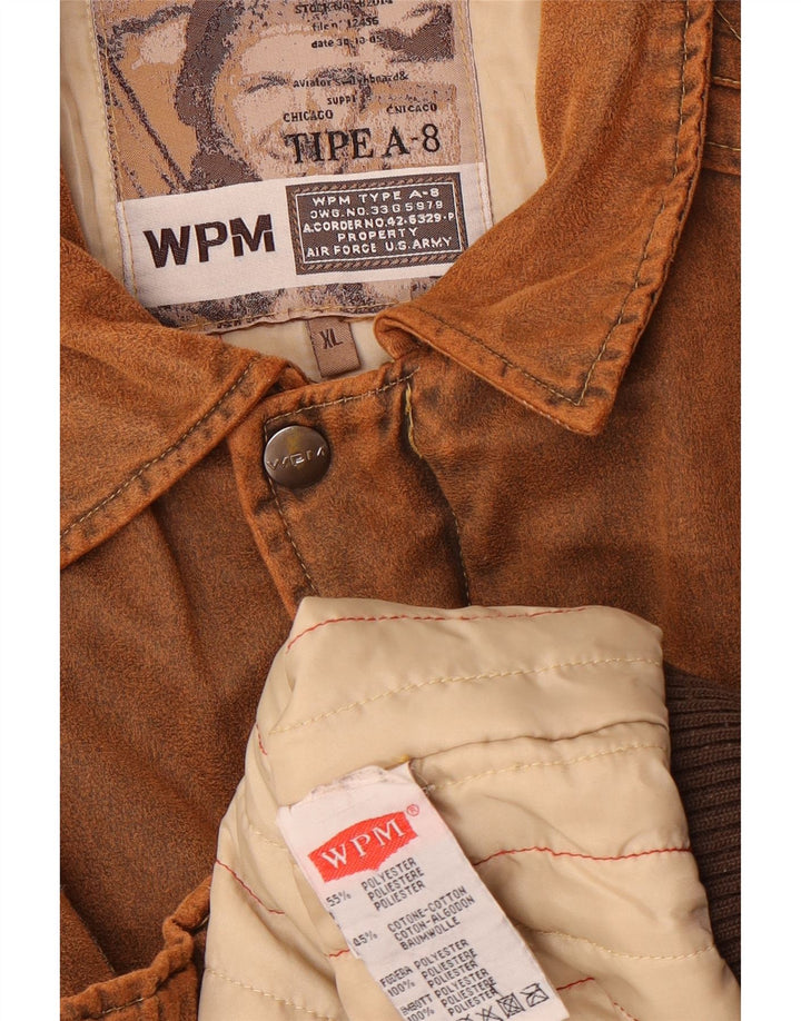 Giubbotto bomber grafico da uomo tipo A-8 WPM UK 42 XL blocco colore marrone