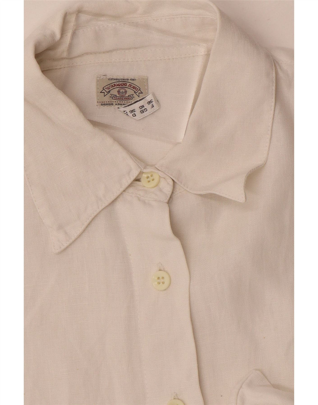 Camicia oversize da donna Armani Jeans UK 10 piccola bianca