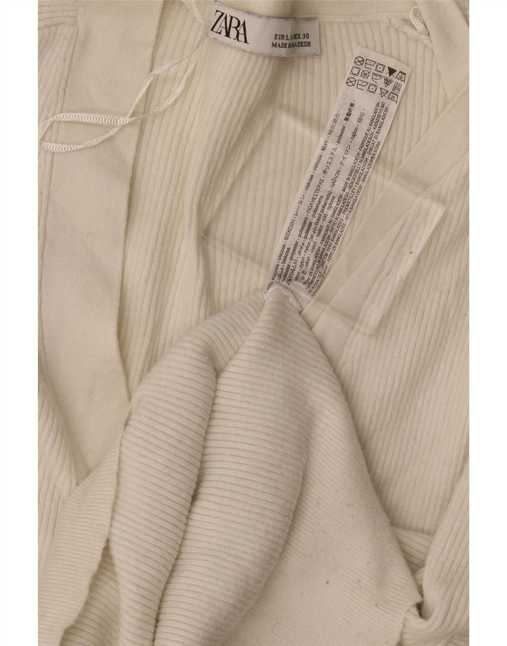 Maglione cardigan oversize da donna Zara UK 16 grande viscosa bianco sporco