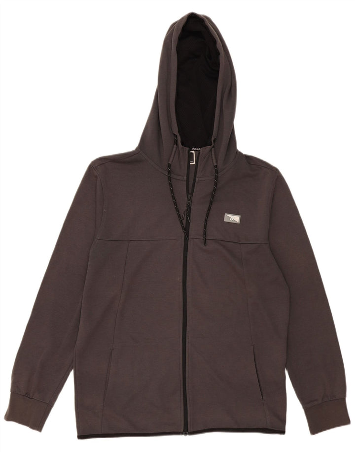 Maglione con cappuccio e zip da uomo Jack & Jones in poliestere grigio medio