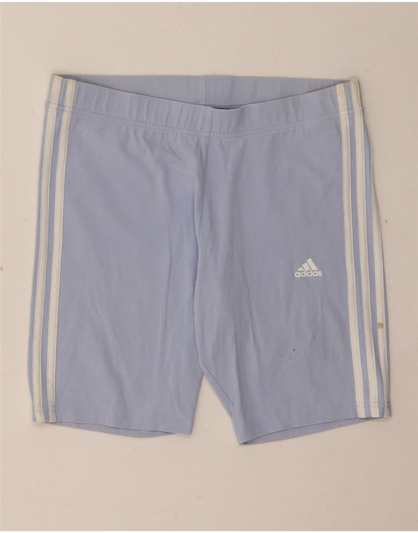 Adidas Womens Sport Shorts UK 16/18 Large  Blue Cotton