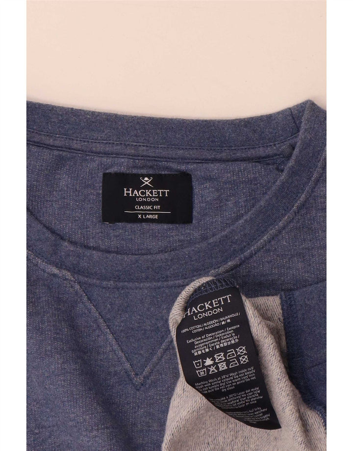 Felpa da uomo Hackett Jumper XL in cotone blu