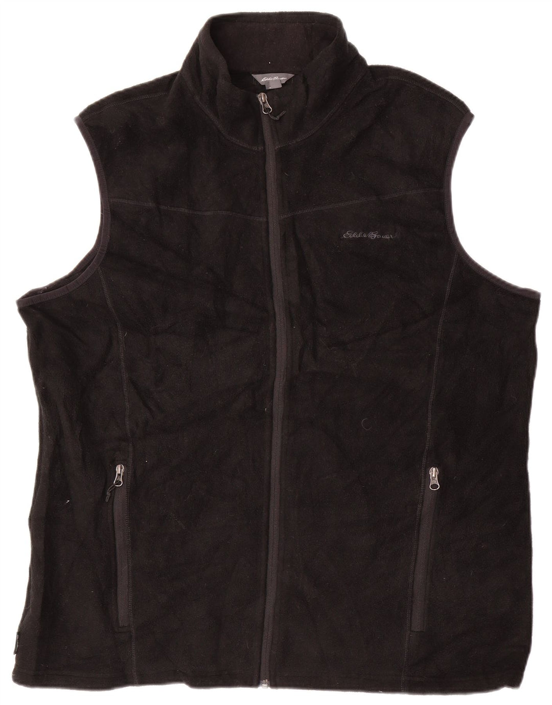 EDDIE BAUER Gilet da uomo in pile con fodera alta UK 42 XL Poliestere nero