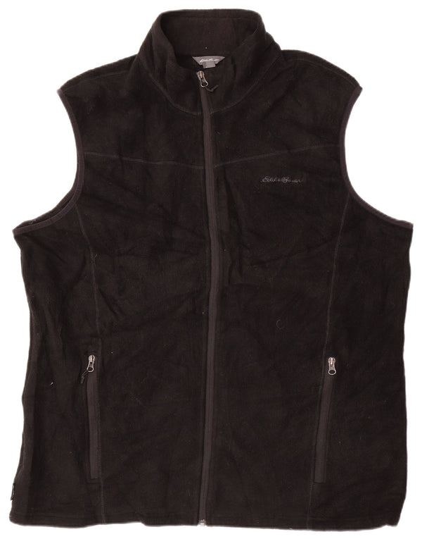 EDDIE BAUER Gilet da uomo in pile con fodera alta UK 42 XL Poliestere nero