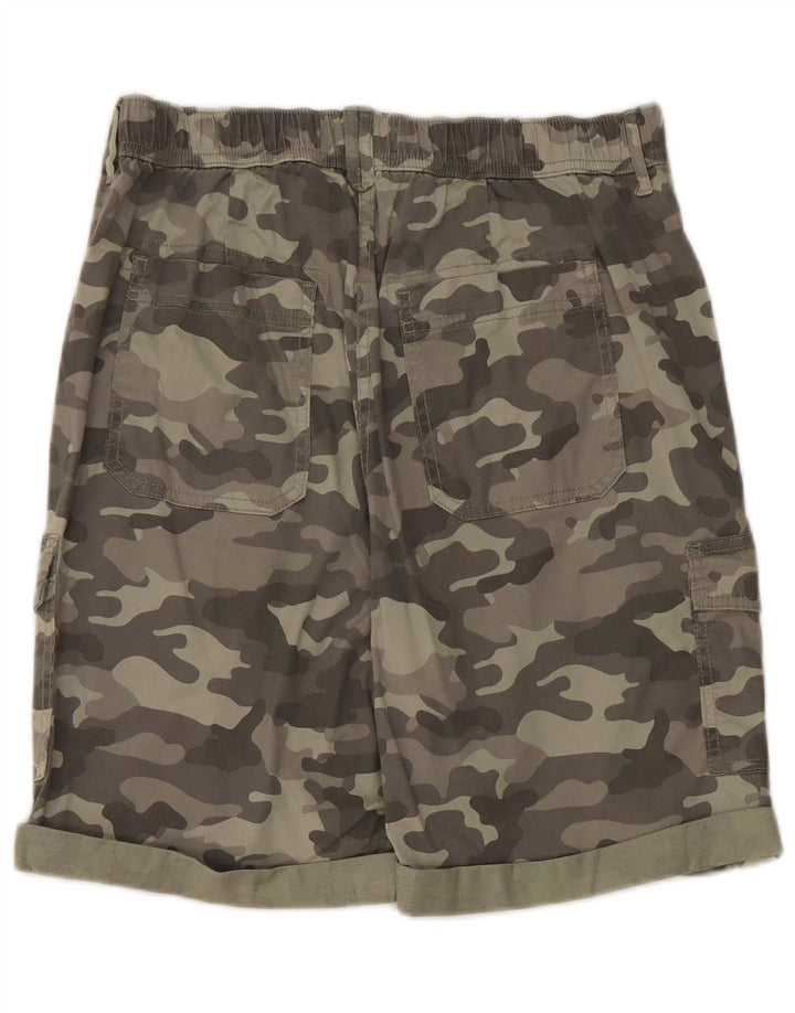 Pantaloncini cargo a vita alta da donna Marks & Spencer UK 12 medi W30 kaki
