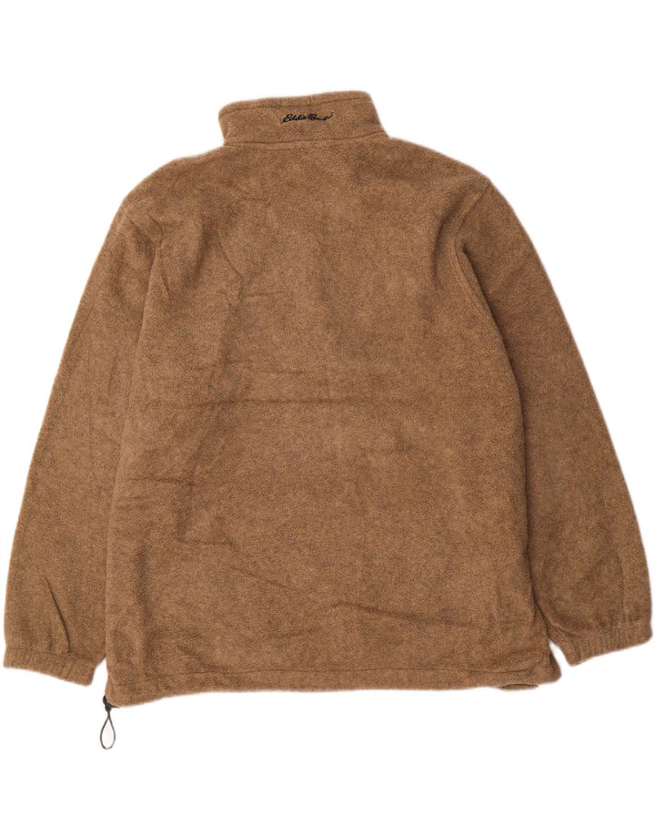 EDDIE BAUER Maglione in pile da uomo con zip e collo XL poliestere marrone