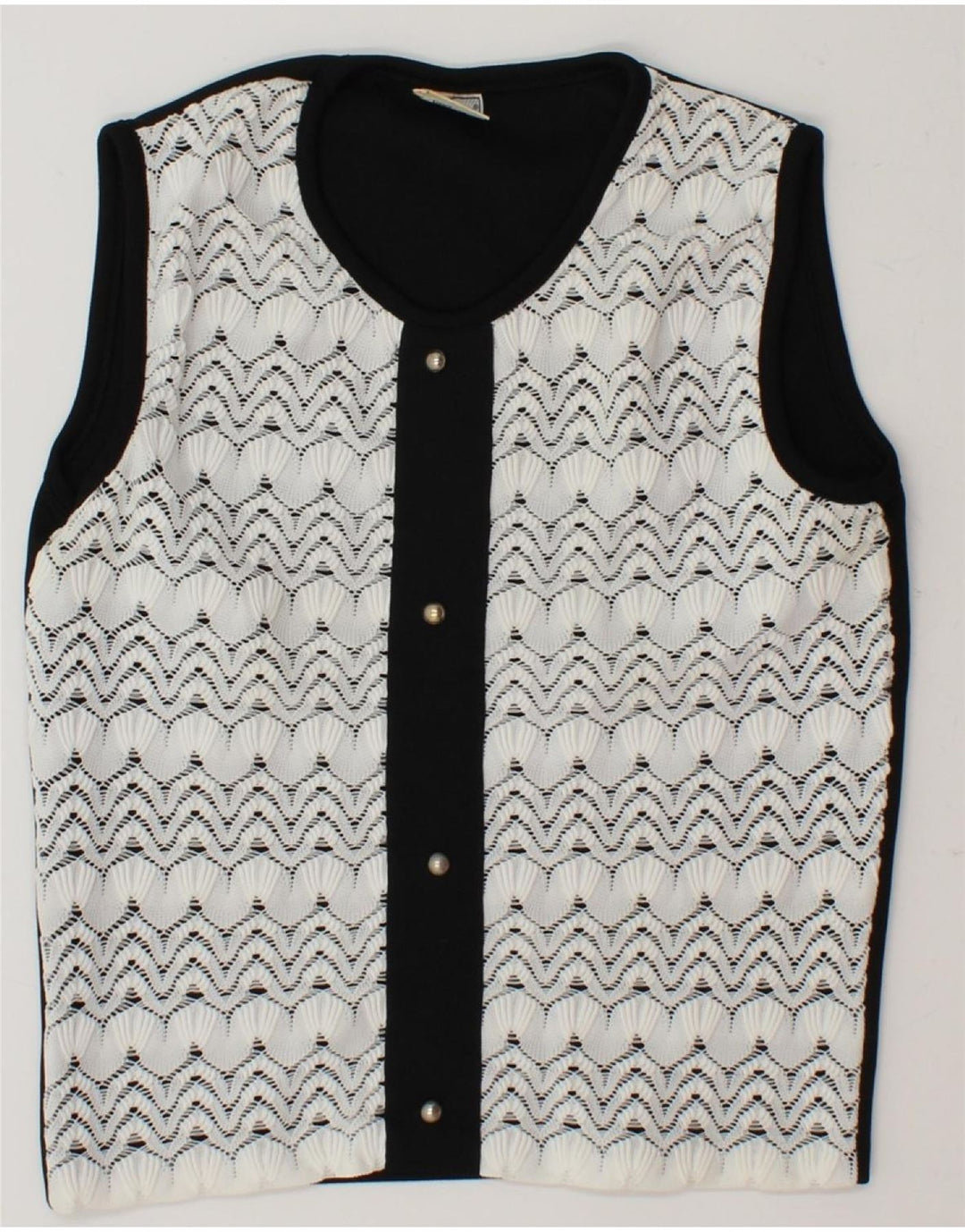 TREVIRA Womens Sleeveless Blouse Top IT 42 Medium White Polyester Vintage Trevira and Second-Hand Trevira from Messina Hembry 