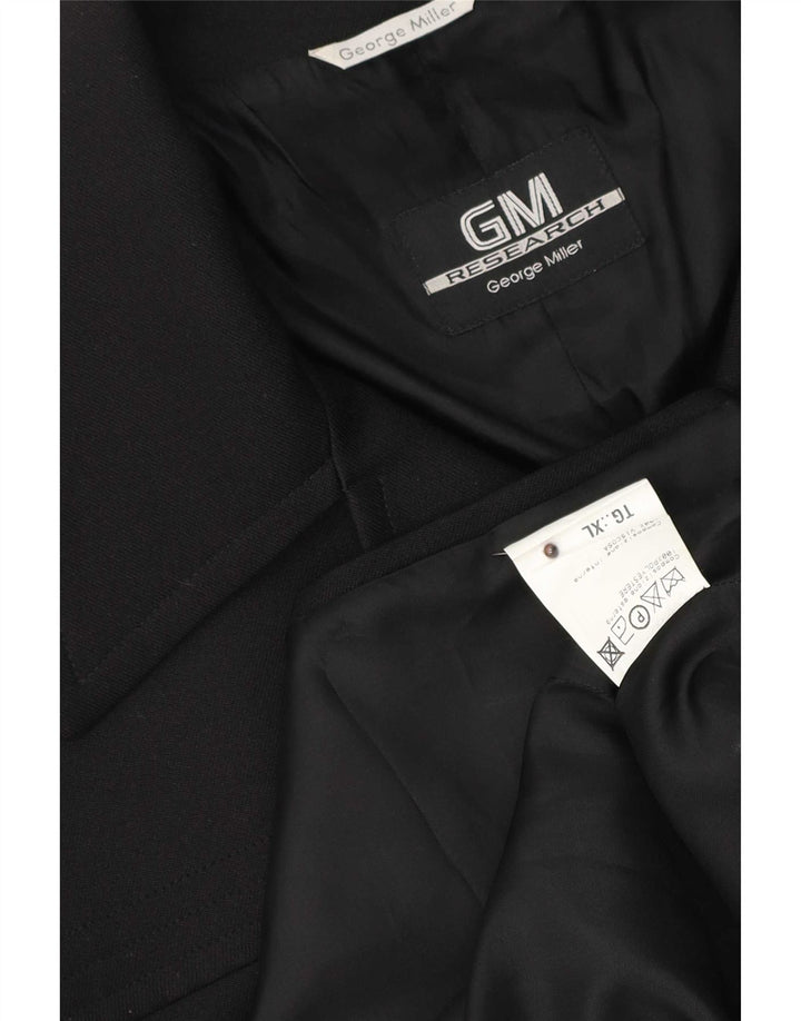 GEORGE MILLER Giacca blazer da uomo a 4 bottoni UK 42 XL Poliestere nero