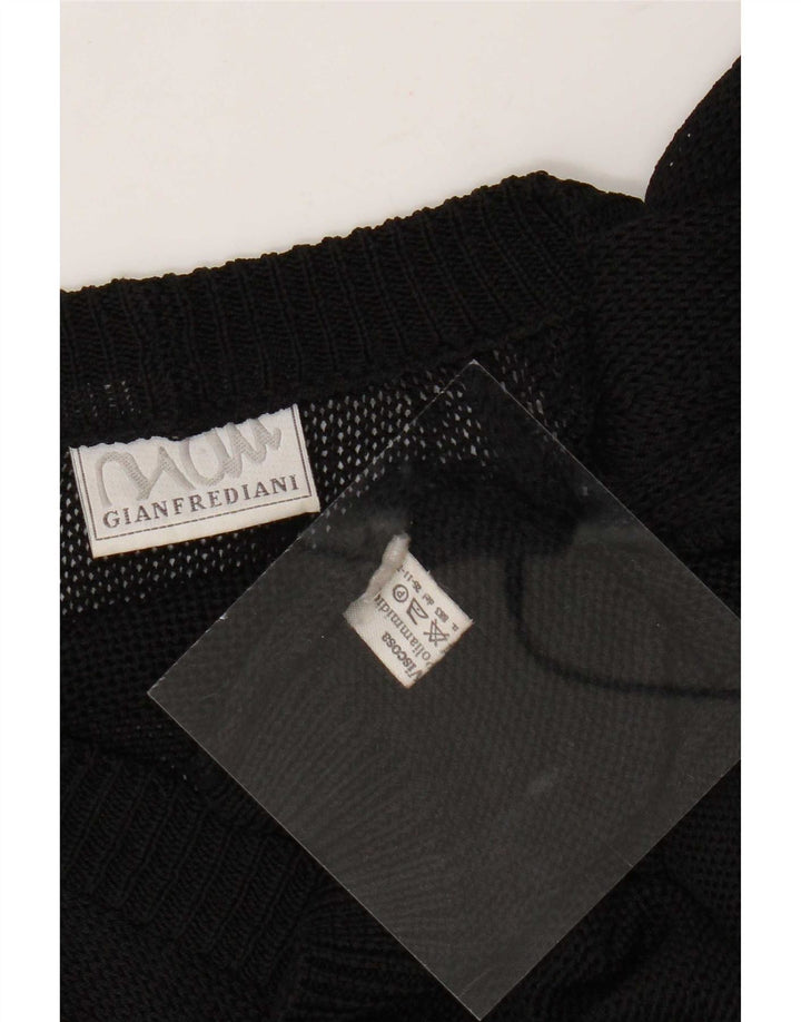Maglione cardigan lungo da donna Gianfrediani UK 14 viscosa nera media