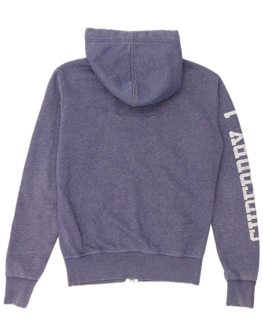 Maglione con cappuccio e zip grafica da uomo SUPERDRY piccolo in cotone blu
