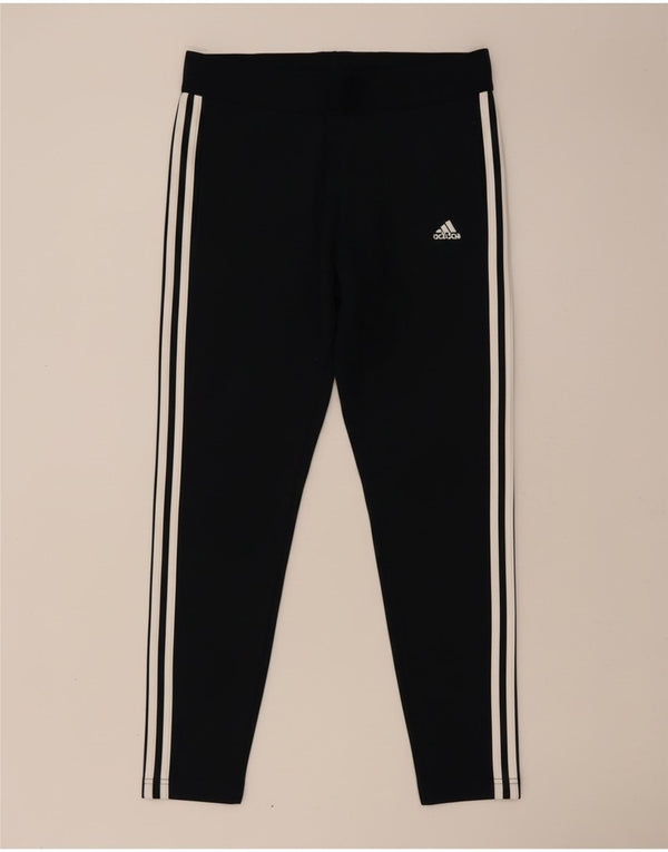 Leggings Adidas Donna UK 16/18 Large Blu Navy Cotone