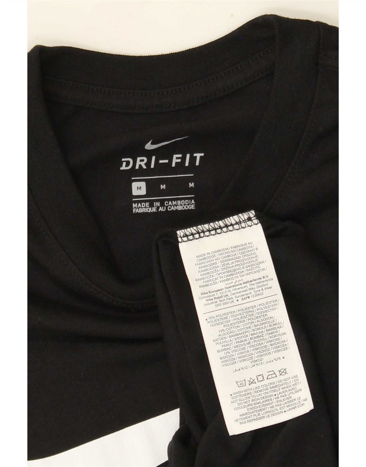 T-shirt grafica Nike Dri Fit da uomo, parte superiore in poliestere nero medio