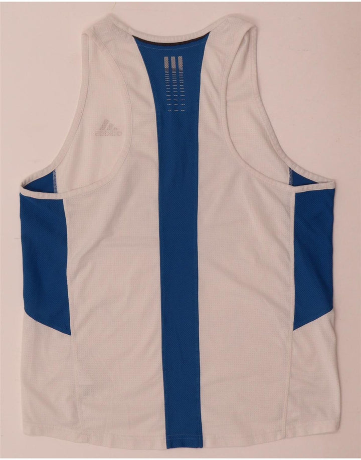 Canotta Adidas Climacool da uomo, grande, in poliestere color block bianco