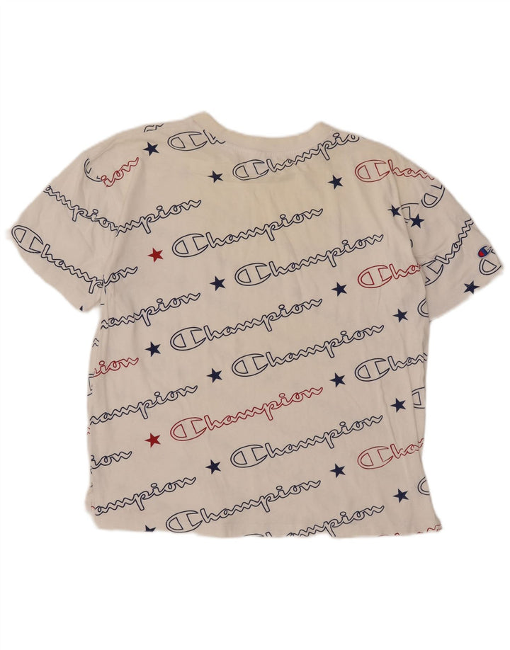 T-shirt grafica oversize da donna Champion Top UK 10 Small Bianca