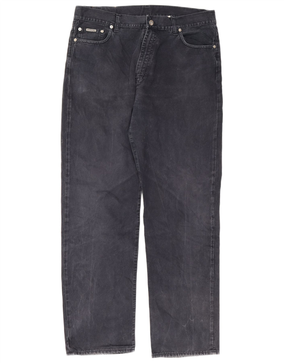 Jeans dritti da uomo Calvin Klein W38 L32 cotone blu navy