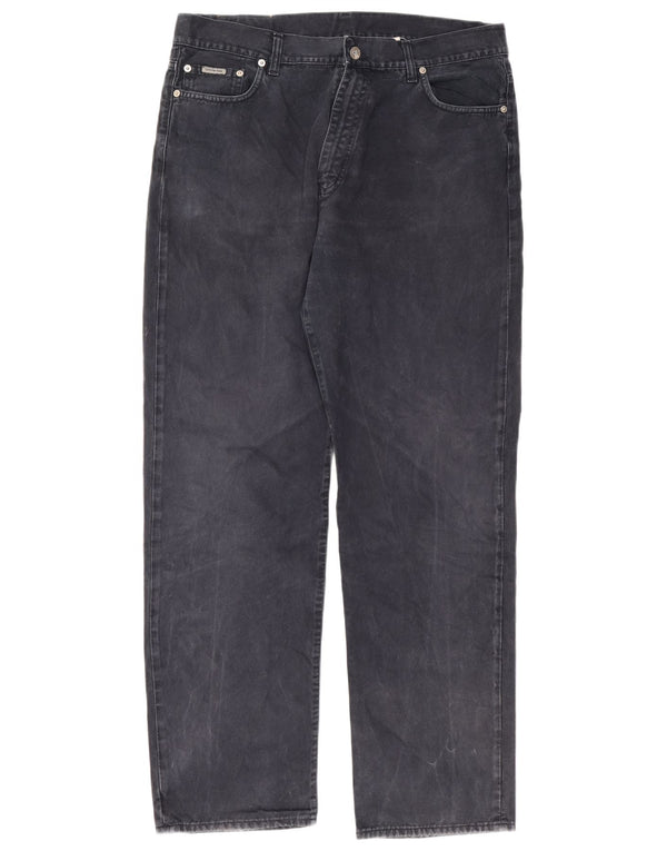 Jeans dritti da uomo Calvin Klein W38 L32 cotone blu navy