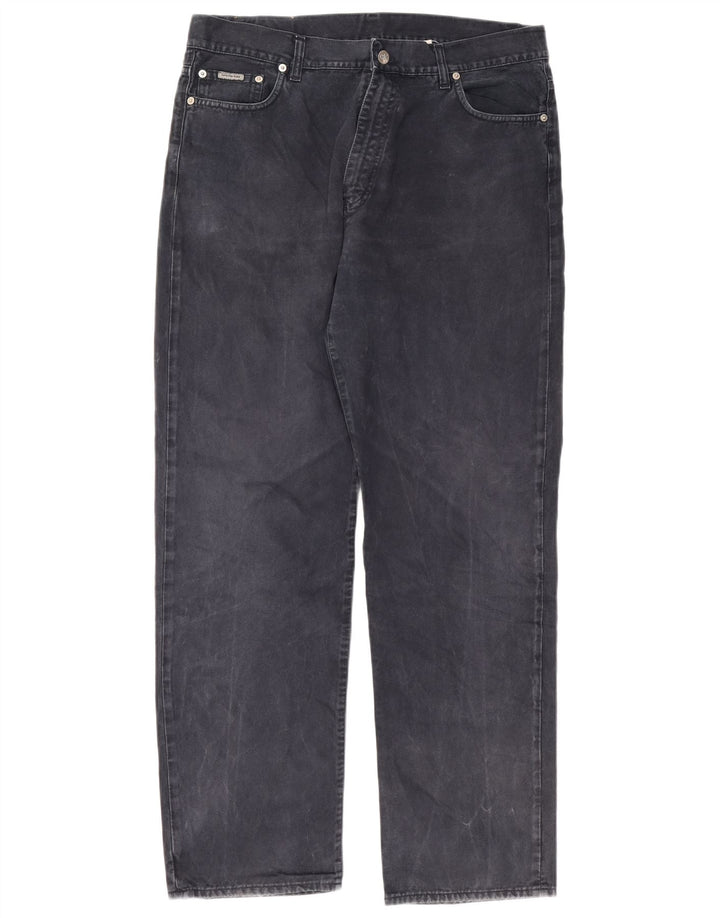 Jeans dritti da uomo Calvin Klein W38 L32 cotone blu navy