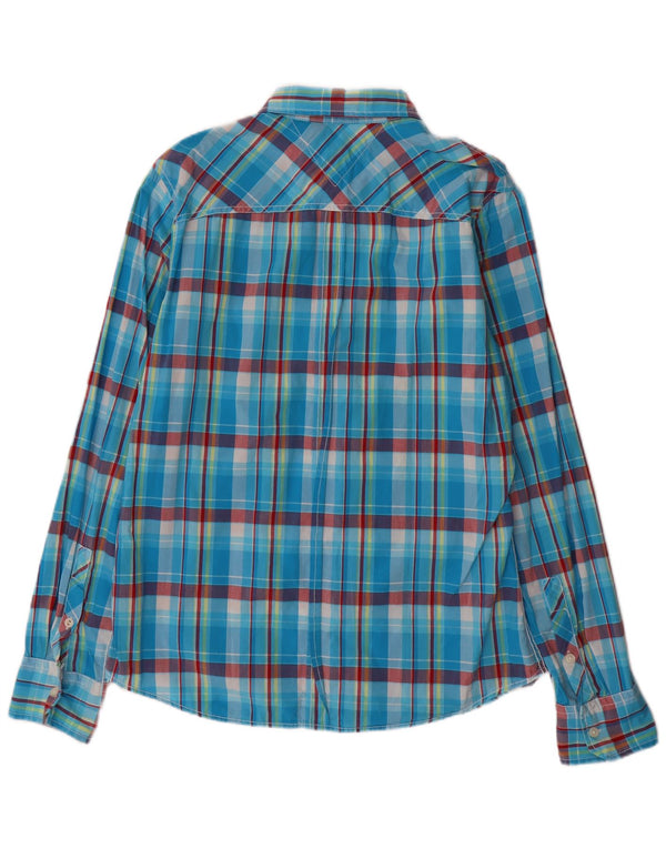 Camicia da uomo Tommy Hilfiger a quadri grandi in cotone blu