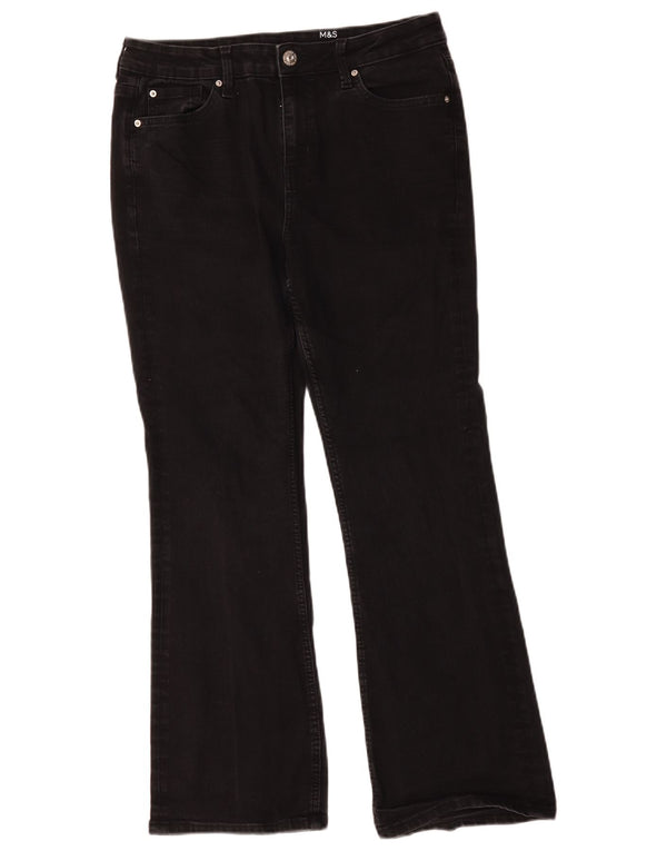 Jeans Eva Bootcut da donna Marks & Spencer UK 14 Large W34 L29 Cotone nero