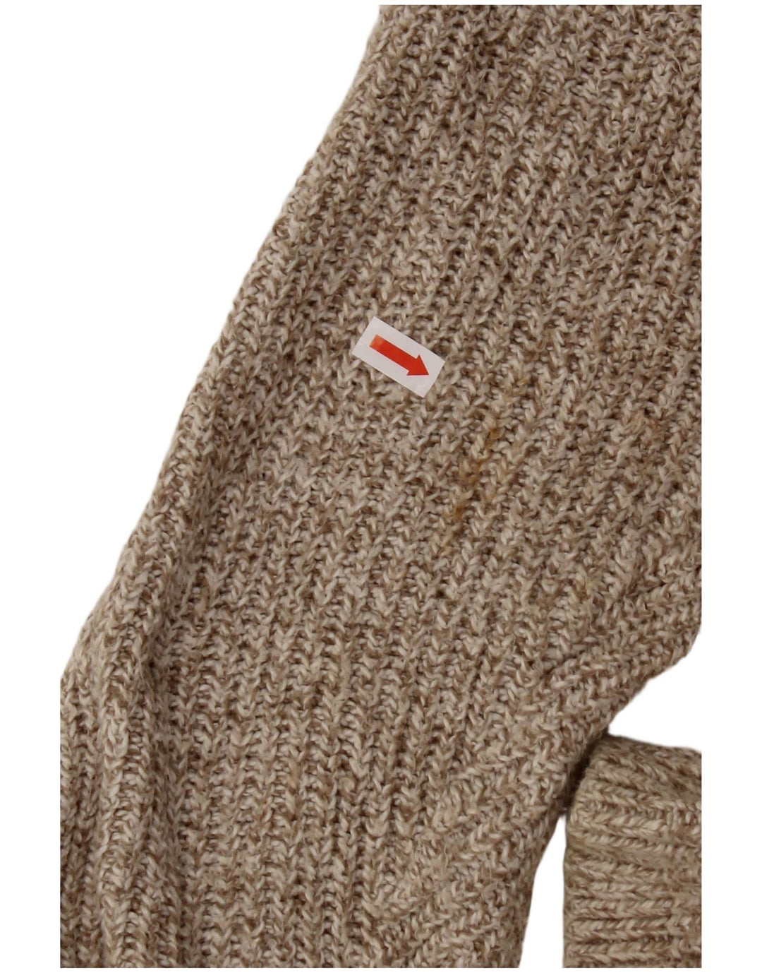 EDDIE BAUER Maglione da uomo oversize con collo a bottoni XL Beige chiazzato