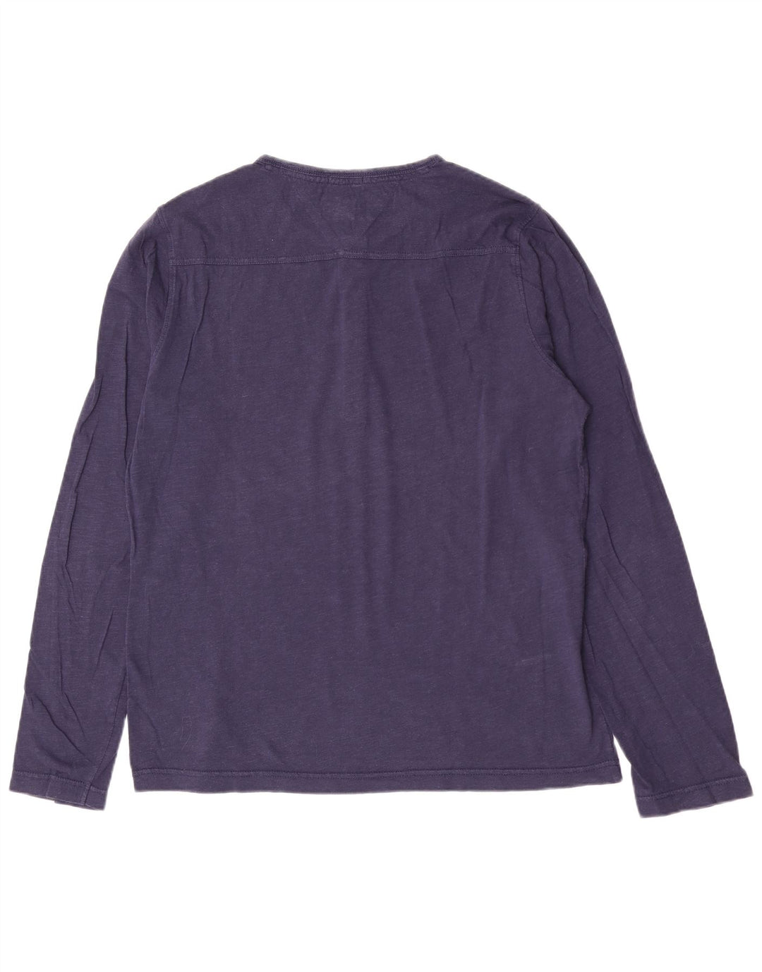 Tommy Hilfiger Henley Top da uomo a maniche lunghe in cotone blu navy medio