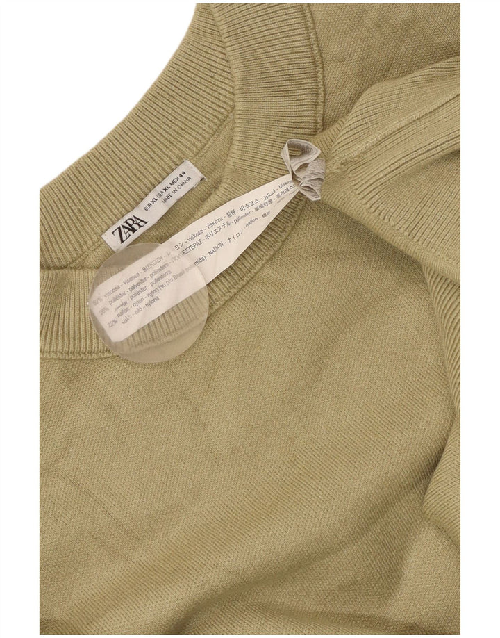 Felpa Zara da donna maglione UK 18 XL verde viscosa