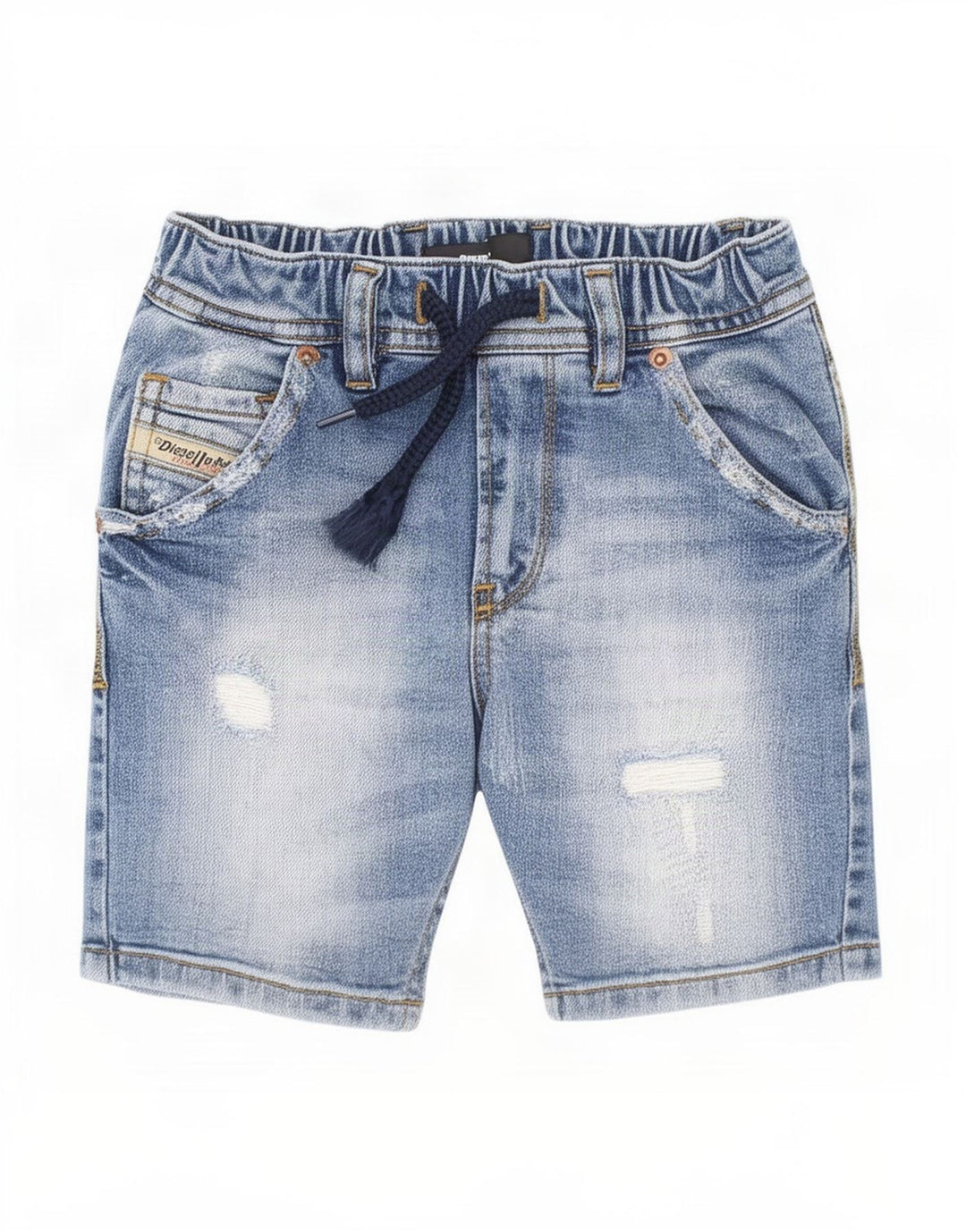 Pantaloncini di jeans invecchiati Diesel da bambino 3-4 anni W20 in cotone blu