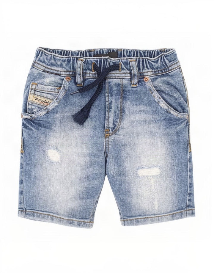 Pantaloncini di jeans invecchiati Diesel da bambino 3-4 anni W20 in cotone blu