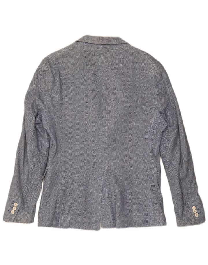 Giacca blazer a 2 bottoni da uomo Zara EU 48 cotone blu medio