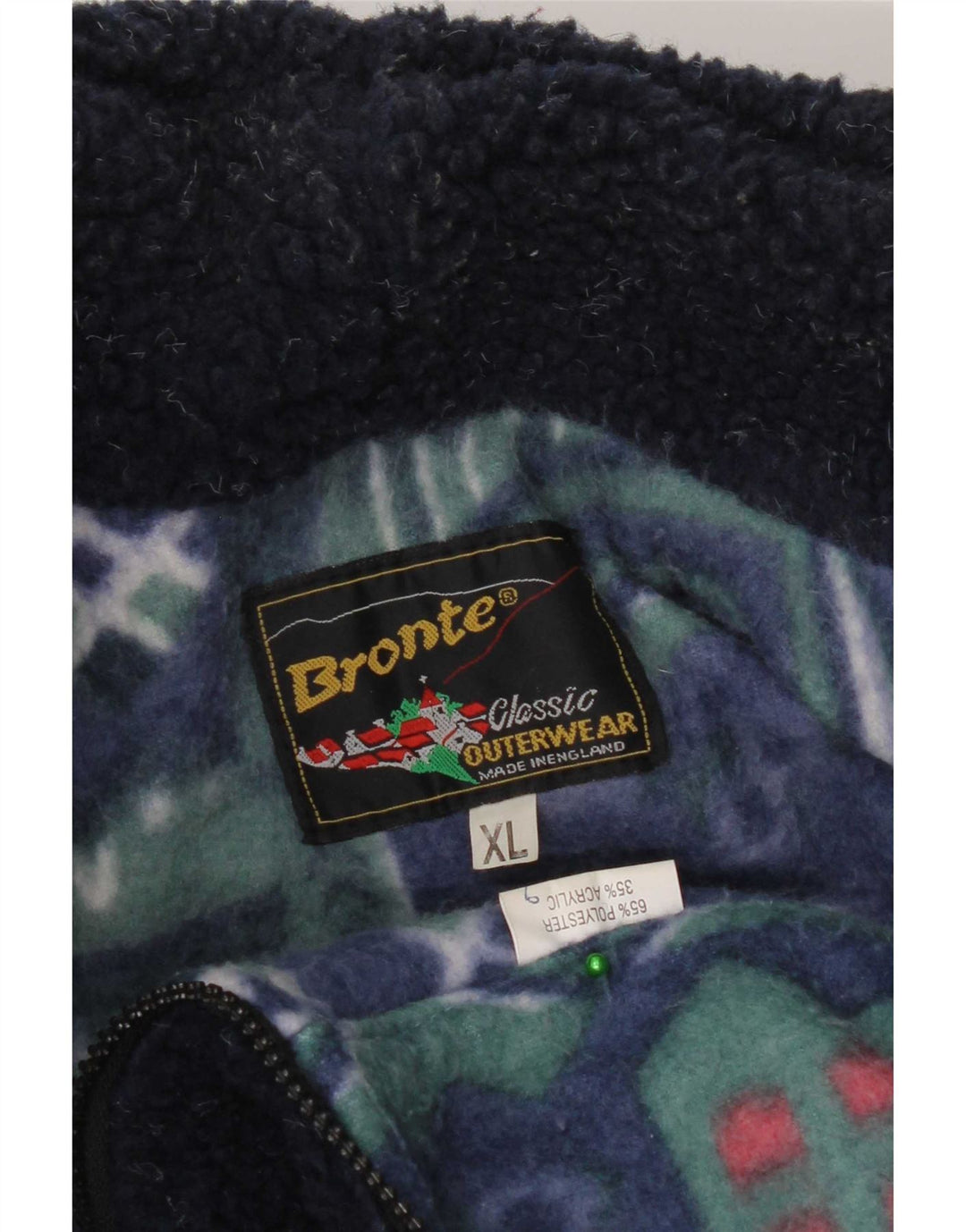 Giacca in pile da uomo Bronte UK 42 XL Poliestere blu navy
