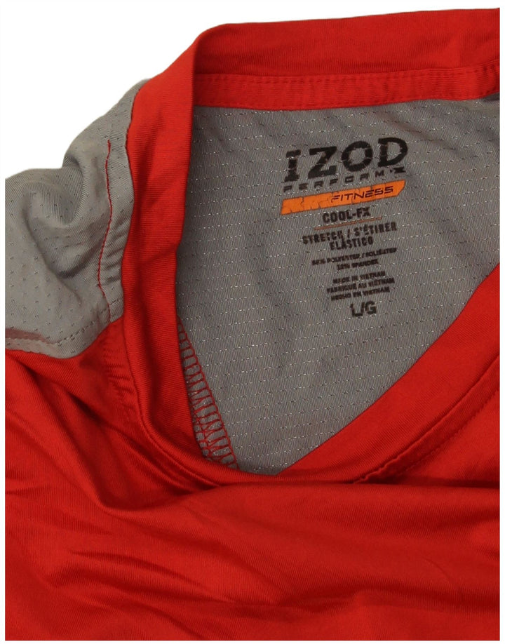 T-shirt da uomo IZOD Top grande rosso color block
