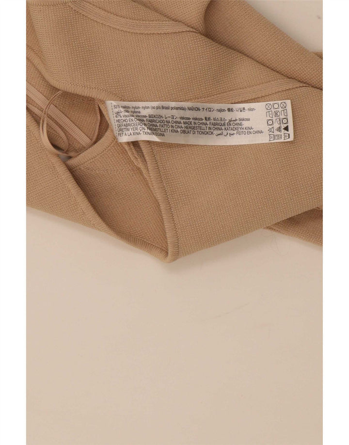 Top corto senza maniche da donna Zara UK 8 piccolo in nylon beige