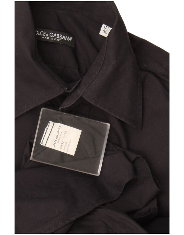 Camicia da uomo Dolce & Gabbana taglia 39 15 1/2 cotone medio nero