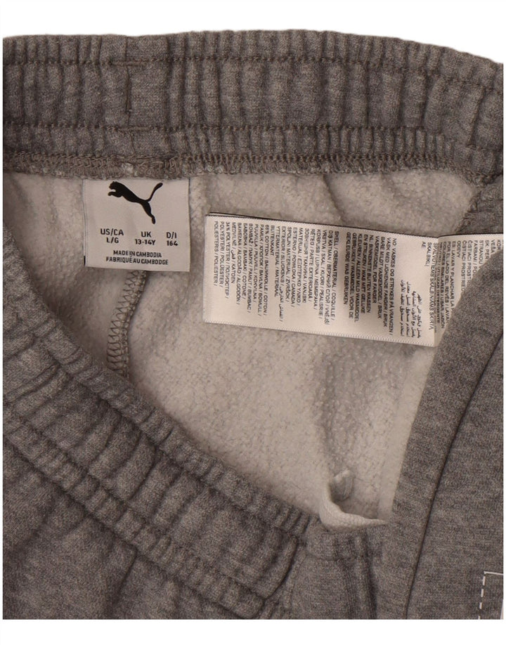 Pantaloni da tuta con grafica Puma da ragazzo, pantaloni da jogging, 13-14 anni, cotone grigio