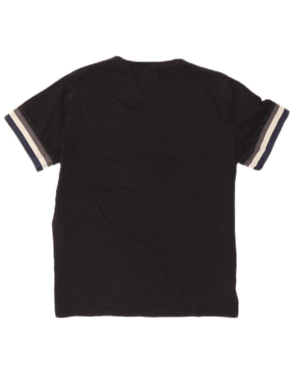 Fred Perry Mens T-Shirt Top Medium Black Colourblock Cotton