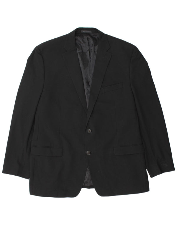 CHAPS Giacca blazer lunga da uomo a 2 bottoni UK 48 4XL Poliestere nero