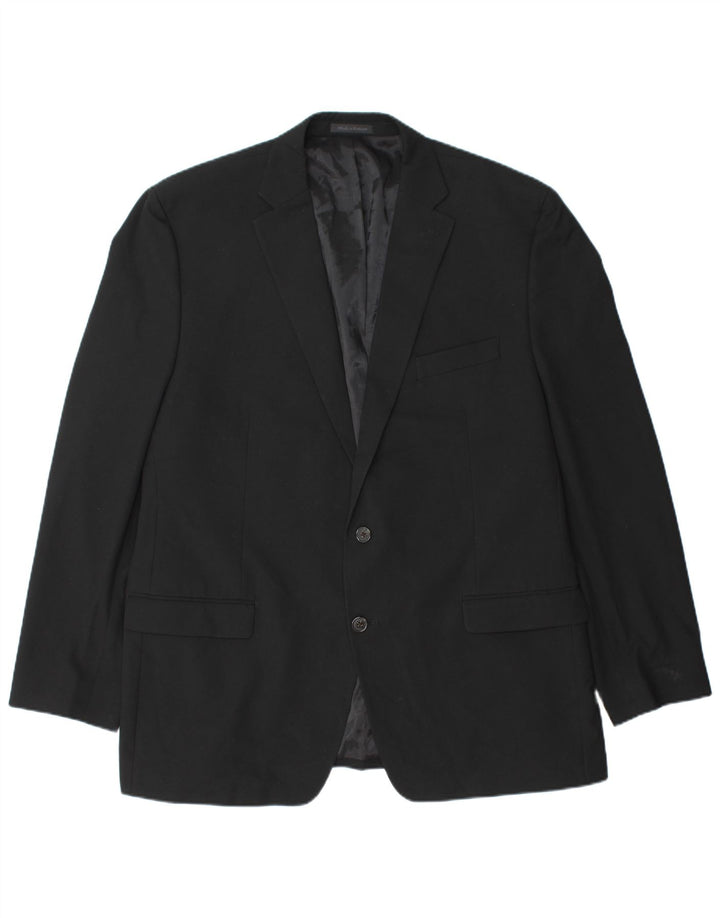 CHAPS Giacca blazer lunga da uomo a 2 bottoni UK 48 4XL Poliestere nero