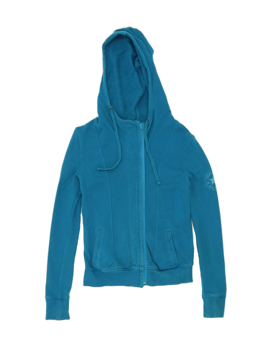 CONVERSE Womens Zip Hoodie Sweater UK 10 Small Blue Polyester Vintage Converse and Second-Hand Converse from Messina Hembry 