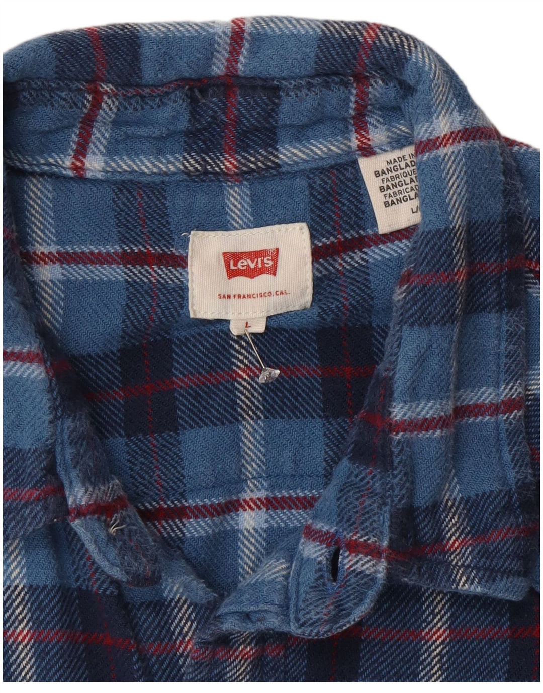 Camicia in flanella da uomo Levi's a quadri blu grandi