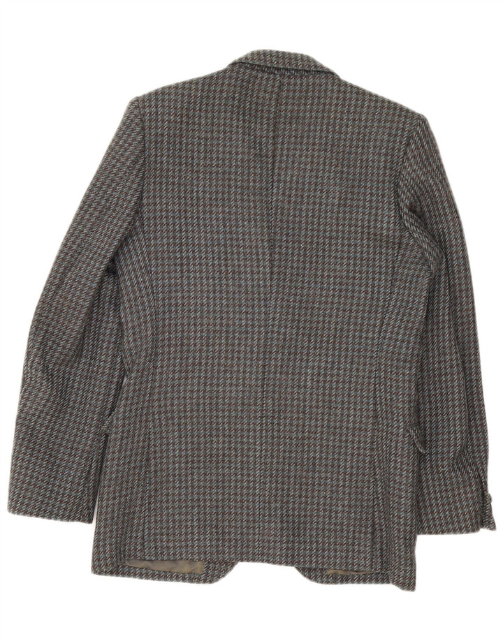 Giacca blazer vintage da uomo a 2 bottoni IT 46 piccolo pied de poule grigio