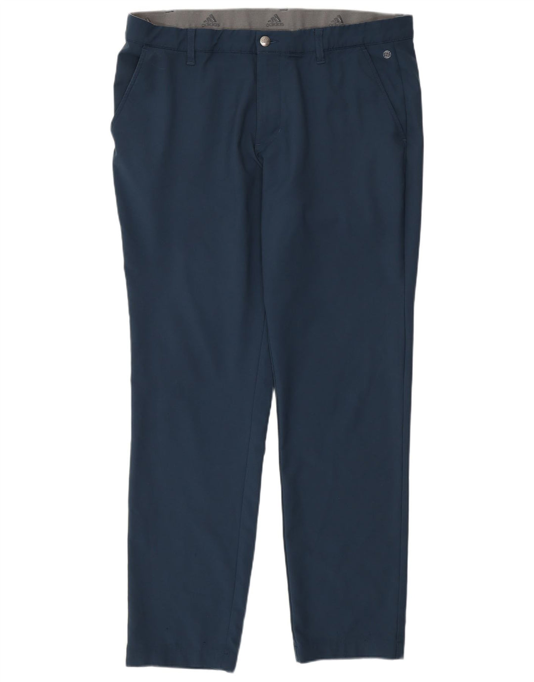 Pantaloni chino slim da uomo Adidas W36 L32 poliestere blu navy