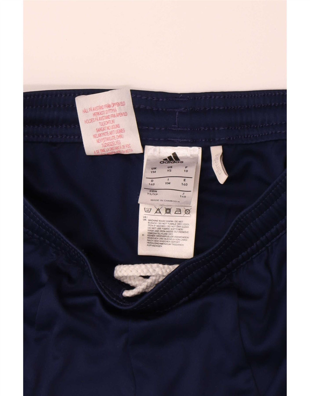 Pantaloncini sportivi Adidas da ragazzo 9-10 anni medio blu navy in poliestere color block