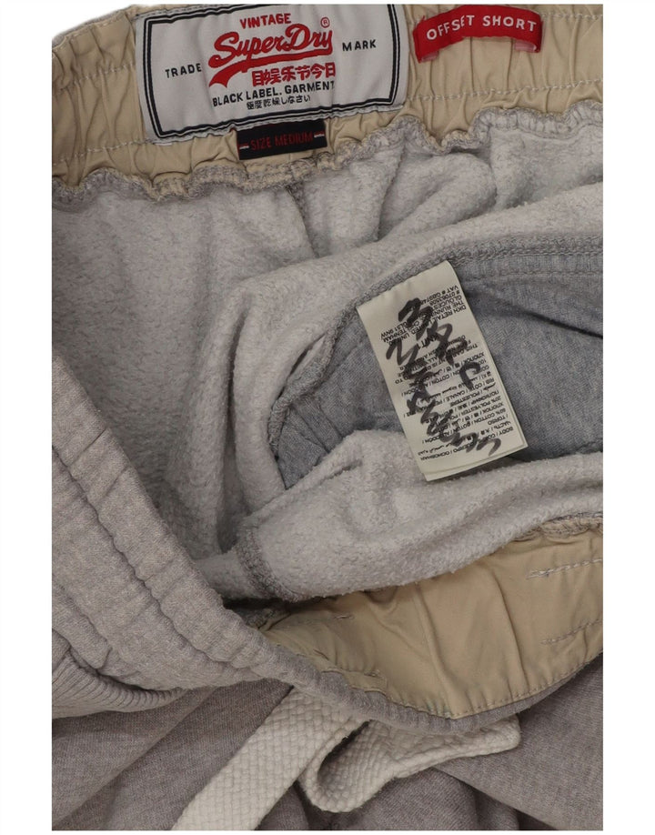 Pantaloncini sportivi grafici da uomo Superdry in cotone grigio medio