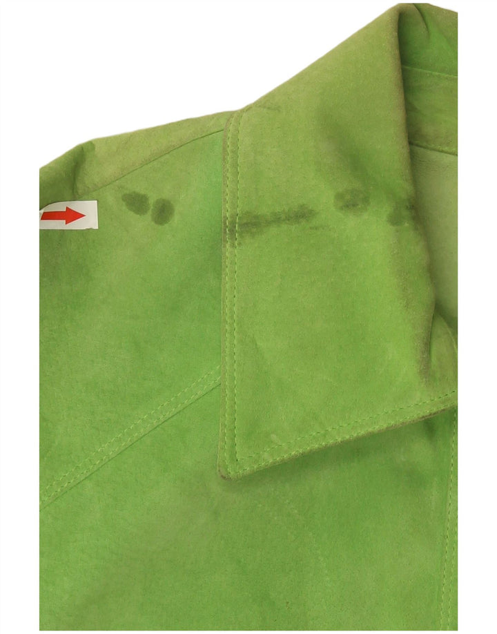 Giacca in pelle scamosciata da donna Gai Mattiolo UK 16 Large Verde